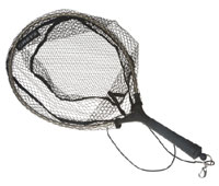 Folding landing net head with magnetic holder